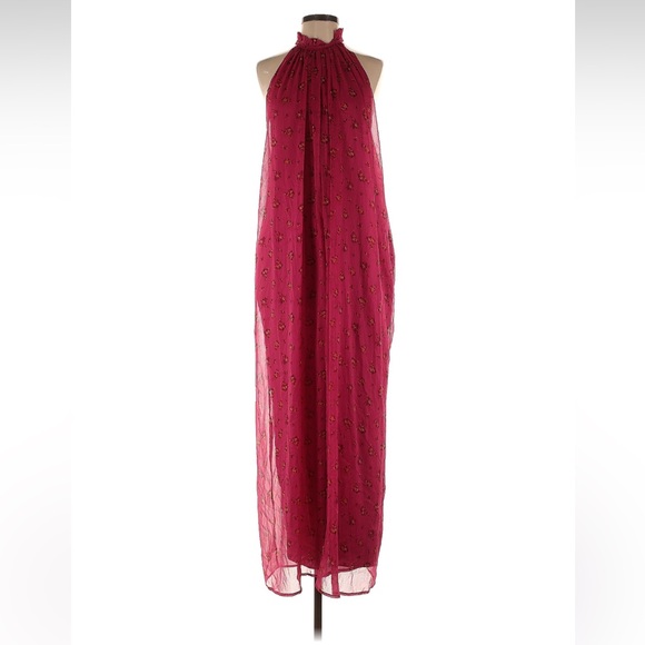 Free People Pink Red Halter Boho Jumpsuit - Picture 3 of 3